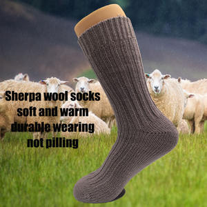 Chaussettes d'hiver douillettes en laine/nylon pour hommes et femmes, extra épaisses, avec fonction antibactérienne, logo sur la semelle/le corps de la chaussette - Product Image 2