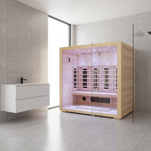 Sauna Eléctrica de Madera Sólida con Infrarrojos Lejanos para 3-4 Personas, para Interiores - Product Image 1