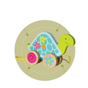Quyến rũ bằng gỗ kéo Đồ chơi rùa cho trẻ em tuyệt vời cho bé của sớm đi bộ chuỗi kéo tương tác giáo dục công cụ cho - Product Image 5