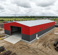 Construction de bâtiments industriels, d'ateliers métalliques et d'entrepôts préfabriqués en structure acier sur mesure