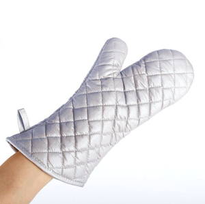 Mitaines de <span class=keywords><strong>four</strong></span> professionnelles antidérapantes, classiques, Extra longues, personnalisées, en coton, couleur argent, <span class=keywords><strong>gants</strong></span> de cuisine pour barbecue - Product Image 2