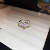 Bague ouverte élégante en cuivre micro-pavée de zircone elliptique pour femme, bijou fin minimaliste tendance pour l'index, cadeau idéal