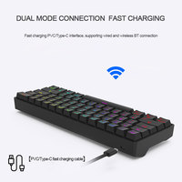 Putih Kablosuz Klavye Laptop Notebook PC BT Nirkabel RGB Gaming DK61 Mekanik 60% Keyboard untuk Ponsel Android