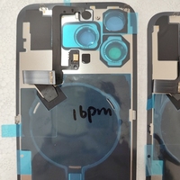 Pour iphone 16 PRO 16 PRO MAX verre arrière avec câble de charge sans fil et cadre lunette plaque métallique anneau magnétique
