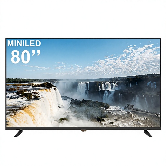 China Export Mini LED Smart TV 4K Android Network 75-85 Inch Ultra-Thin Frameless Hotel Use Black