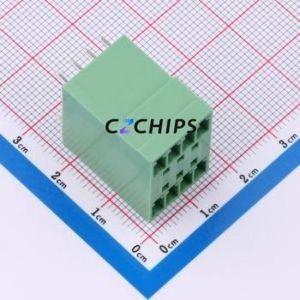 DB2EVH-3.5-2*4P-GN Plug-in Terminal Block Through hole,P=3.5mm Connector Board-to-Board / Socket - Closed 2x4P 3.5mm Green - Product Image 1