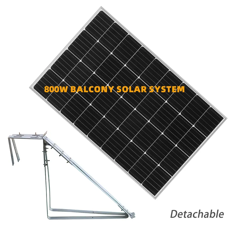 Güneş balkon PV güneş seti 600W 800W komple güneş panelleri yüksek verimlilik Set mikro invertör güneş sistemi ev kullanımı için