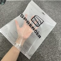 Sacs à fermeture éclair en plastique mat givré réutilisables avec logo personnalisé imprimé, emballage durable pour vêtements