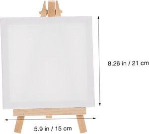 Mini <span class=keywords><strong>tele</strong></span> con cavalletto <span class=keywords><strong>set</strong></span> <span class=keywords><strong>per</strong></span> la pittura <span class=keywords><strong>di</strong></span> piccola arte tavola <span class=keywords><strong>di</strong></span> tela allungata con legno espositore - Product Image 2