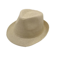 Chapeau de paille Fedora beige pour garçons et adolescents du fabricant pour les activités de plein air quotidiennes Voyage Pêche Matériel de paille en raphia