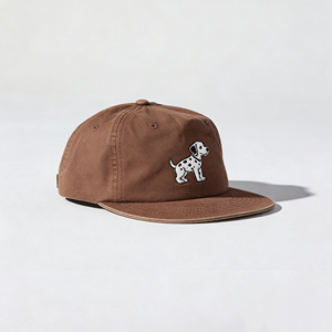 Casquette de baseball personnalisée à 5 panneaux, visière plate, motif animal brodé, en coton marron, respirante, imperméable, style streetwear, snapback - Product Image 3