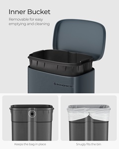 <span class=keywords><strong>SONGMICS</strong></span> <span class=keywords><strong>Poubelle</strong></span> à pédale en acier 30L, couleur personnalisable, pour cuisine, avec couvercle à fermeture douce et seau intérieur - Product Image 6