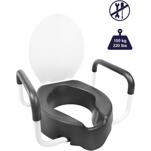 Rehausseur de siège de toilette avec accoudoirs (10 cm, souple), Rehausseur de siège de toilette pour adultes avec couvercle KMINA K30012 - Product Image 5