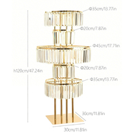 Support de fleurs en fer doré en gros, arche décorative, centre de table en acrylique pour mariage, décoration d'événements et de fêtes