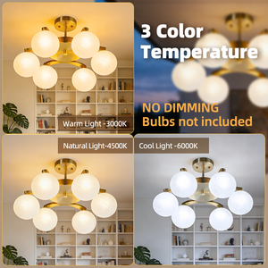 Modern Elegant Geometric Circle G9 Pendant <b>Light</b> 6 <b>Light</b> Gold Metal Globe Glass Shades Luxury Chandelier for <b>Dining</b> Living Room - Product Image 4