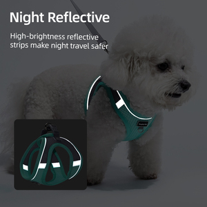 Arnés de Pecho <span class=keywords><strong>para</strong></span> Perro de Fibra Ecológica, Acolchado, Transpirable, Ajustable, Reflectante, de Liberación Rápida, de Lujo y Moda Premium - Product Image 5