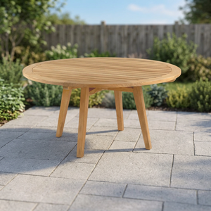 Table à manger moderne en teck, pieds en bois massif, design scandinave, structure stable, 6 places, marque OEM, ensemble pour la cuisine et la salle à manger - Product Image 3
