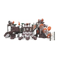 Grand ensemble de toboggans en plastique et en acier pour enfants, pour l'extérieur, le jardin, la cour, le parc d'attractions, usage commercial