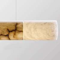 Lustre moderne minimaliste en albâtre naturel, luminaire suspendu cylindrique en marbre pour îlot de cuisine, salle à manger, décoration de table
