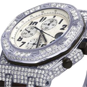 Magnifique montre en acier inoxydable avec moissanite éclatante, design classique en quartz, luxe automatique mécanique - Product Image 6