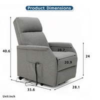 Fauteuil inclinable électrique moderne Geeksofa, fauteuil releveur médical pour personnes âgées et handicapées, cadre en bois, tissu extensible