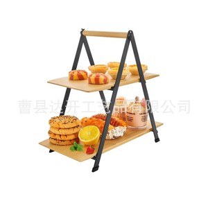 Wooden Storage <b>Rack</b> Tray Tabletop Double Layer Detachable Desktop Organizer Multipurpose <b>Display</b> <b>Rack</b> - Product Image 2