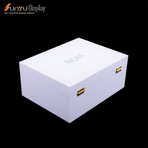 Bijoux en acrylique blanc personnalisé boîte-cadeau Logo imprimé plexiglas matériel de taille entière affichage de magasin stockage au détail-direct d'usine - Product Image 4