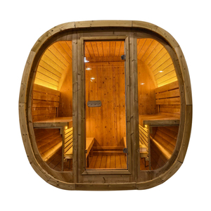 Sauna traditionnel à vapeur pour 4 adultes, cabane extérieure en cèdre et épicéa carbonisé, sauna personnalisable pour jardin et villa - Product Image 3