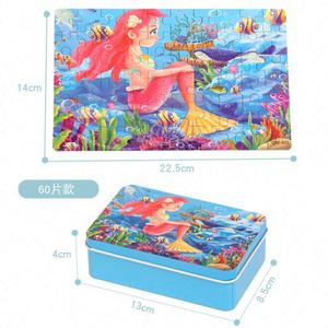 Cartoon Girl Boy Toddler Game Jigsaw Paper <b>Puzzles</b> 60Pcs Metal Tin <b>Box</b> <b>Puzzle</b> for Kids - Product Image 6