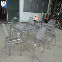 Youyizuo Table basse et chaises de restaurant en plein air en polycarbonate transparent moderne Table de tête de beauté de luxe pour mariage
