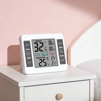 Thermo-hygromètre numérique LCD personnalisé avec logo, magnétique, pour bureau/mur, en plastique, pour cuisine, réfrigérateur, usage domestique intérieur