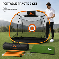 Kit de filet de frappe portable pour l'entraînement de golf avec tapis de frappe, cible pour balles de golf, piquets et sac de transport