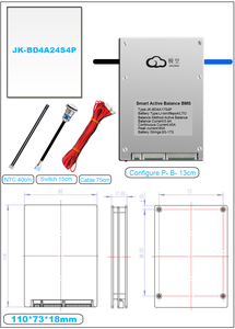 JK B2A8S20P 스마트 PCB 보드 BMS 12V 24V 200A 지원 액티브 밸런스 Lifepo4 프리즘 배터리 셀 태양 전지 팩 - Product Image 4