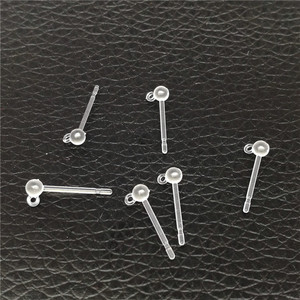 Transparent Resin Earrings With <b>Beaded</b> Pins Ear <b>Needles</b> For DIY Jewelry Making 8mm Size Plastic Material Anno Jewelry - Product Image 5