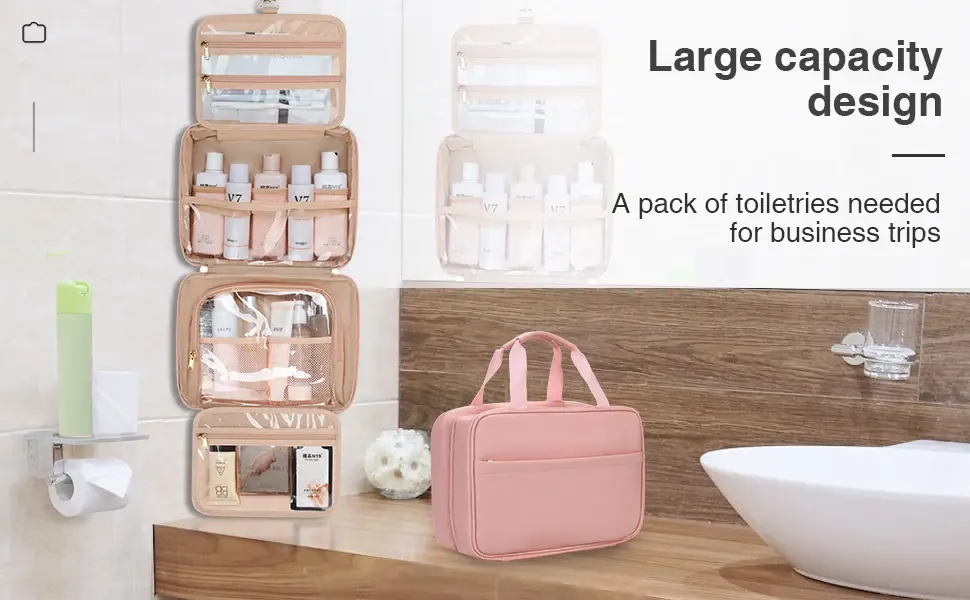 Borsa da viaggio da appendere personalizzata Organizer Kit per l'igiene con accessori da bagno per il trucco di qualità per Unisex