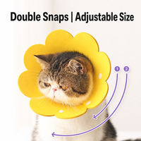 NOVIPET Elizabethan Collar Grosir Kerah Pelindung Lunak Motif Bunga yang Dapat Disesuaikan, E-Collar Ringan untuk Anjing dan Kucing Setelah Operasi