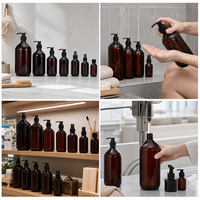 Bouteilles de distribution en plastique Boston en gros 100ML-1L PET pour sérum de soin de la peau, surface givrée