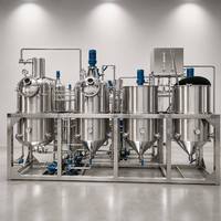 Automatische palmolieproductiemachine 5T/H, palmvruchtenoliepers, oplosmiddelextractiemachine, eetbare olieraffinaderij