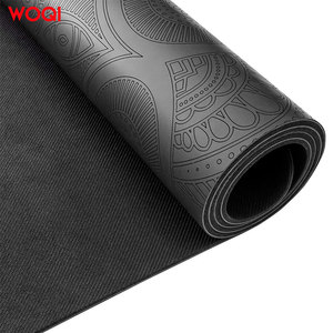 Esterilla de yoga Woqi de 6 mm de grosor, material TPE antideslizante, rectangular negra, para fitness y moldeamiento corporal - Product Image 1