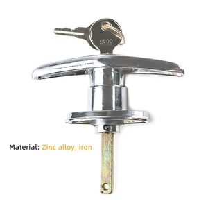 Serrure de sécurité pour porte de garage, cylindre de serrure en alliage de zinc, poignée en T plate, pour coffre de voiture, porte de garage, porte de placard métallique - Product Image 3