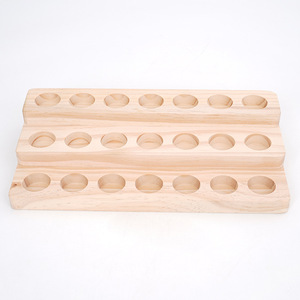 Estante de almacenamiento de madera para botellas de aceites esenciales, soporte de exhibición rectangular de 22x8,5x4cm para productos de cuidado personal - Product Image 3