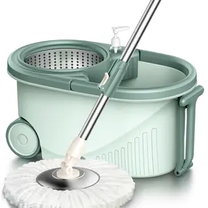 Household Items 2024 New Cleaning Products Telescopic Magic Microfiber 360 Spin Mop And Bucket Set Sweeper Supplies Tools