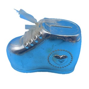 Silver Shoe <b>Money</b> <b>Box</b> Zinc Alloy Childrens Piggy Bank Ornament Age 2 To 4 Years Metal Craft Gift - Product Image 5