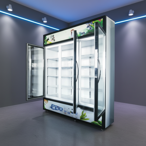 Congélateur vertical transparent à 3 portes -22°C, refroidissement par air, sans givre, pour la présentation haut de gamme de fruits de mer et de viandes LG-1500 Transparent 3 Portes St - Product Image 2