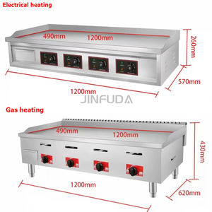 Parrilla de gas Freidora comercial Plancha de hamburguesas Estufas portátiles Placa de venta Acero inoxidable Construido Benchtop Patty Gas industrial - Product Image 4