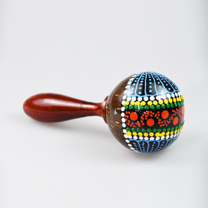 Wholesale Coconut Shell Sand Hammer Baby Hand Eco-friendly <b>Musical</b> <b>Instrument</b> Toy Maracas - Product Image 2