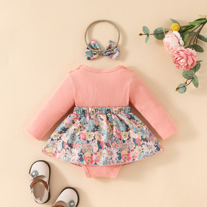 <span class=keywords><strong>Vestiti</strong></span> autunnali per neonata in pizzo a maniche lunghe vestito per bambine 0-1 anno gonna floreale di buona qualità <span class=keywords><strong>vestiti</strong></span> per bambini - Product Image 3