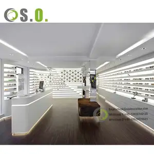 High end optical shop furniture sunglasses eyewear wall display cabinet for optical shop fitting and display shop interior desig