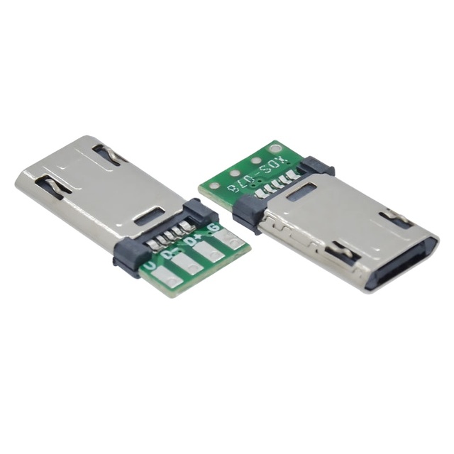Micro 5p with Pcb Male Connector USB 5pin Double-sided Charging Terminal V8 Connector Charging Port Connector