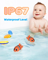Termometer ikan Robot interaktif, mainan berenang dengan tampilan suhu LED, pengisian daya USB, tahan air, desain aman